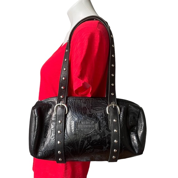 HarleyDavidson Bags Vintage Harleydavidson Embossed Black Leather
